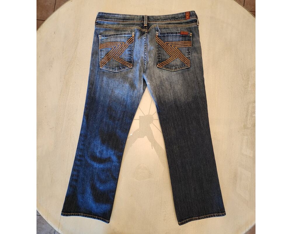 7 For All Mankind Jeans Women's Flynt Pant SZ 31 Denim Y2K Cropped